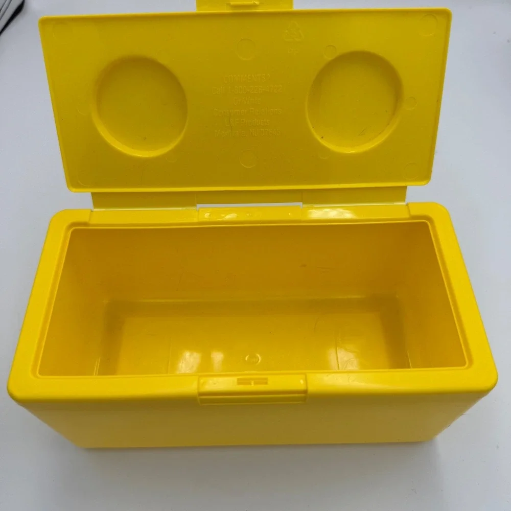 Vintage Chubs Stackables Yellow Plastic Baby Wipe Storage Box Brick Style